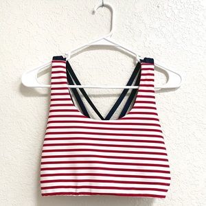 Senita Red White & Navy Strappy Sports Bra, Size L
